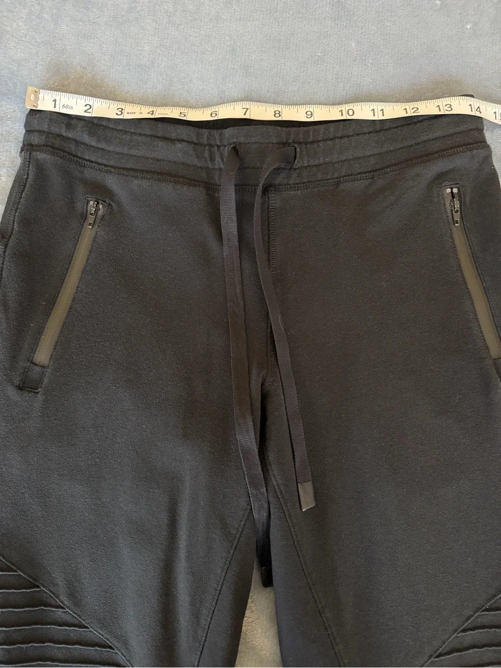 ALO Yoga Black Urban Moto-Style with Zip Pockets Jogger Jeggings Size M